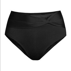 Land’s End swim bottoms retro twist full coverage black bathing suit size 8